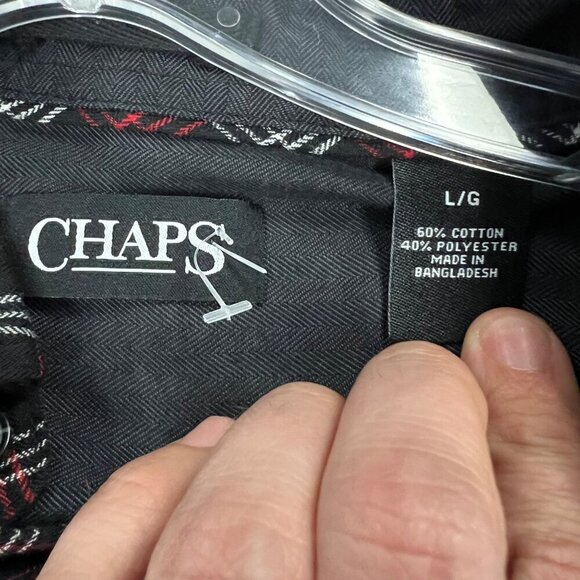 Chaps Men's Plaid Button Up Shirt Long Sleeve Multicolor Size Large - Picture 8 of 9